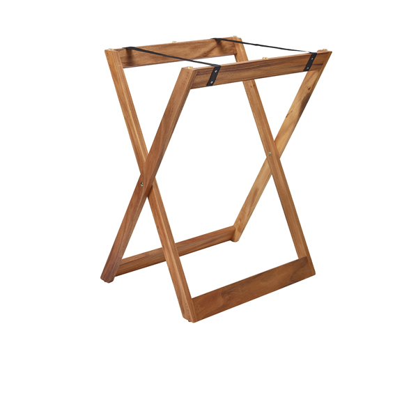 Acacia Wood Butler Tray Stand - 45,5x56x77cm