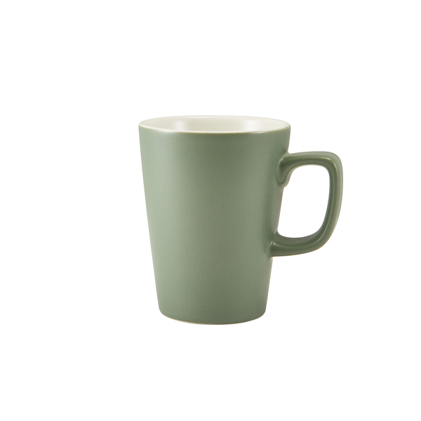Latte mug porcelain matte sage green – 340 ml (6 pcs.)