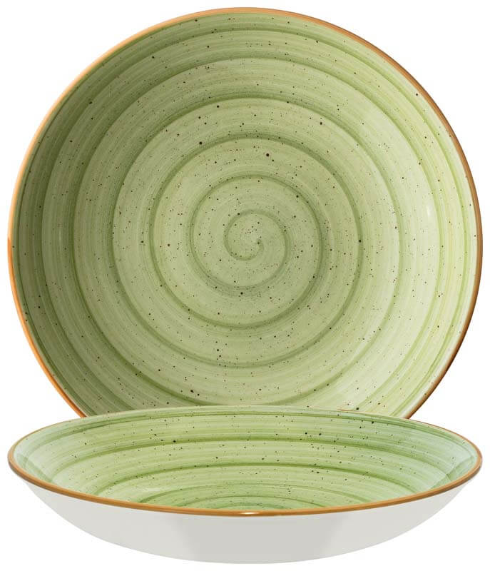 Bonna Aura Therapy Bloom Deep plate 25cm green - 6 pcs. Bonna Aura Therapy Bloom Deep plate 25cm green - 6 pcs.