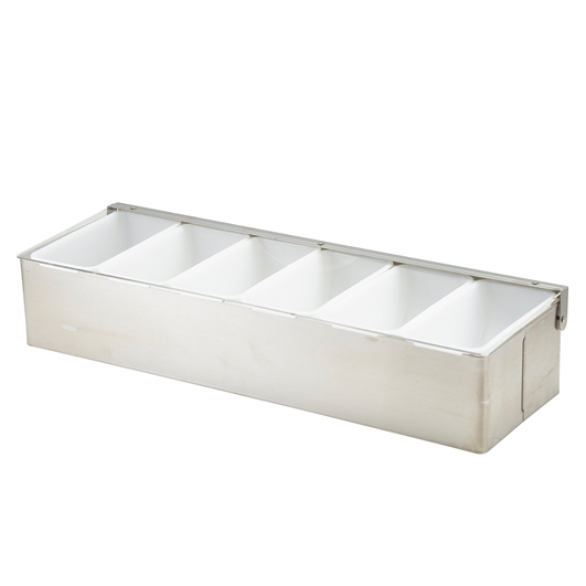 Condiment Holder, stainless steel - 6 part (44,3x14x9 cm)