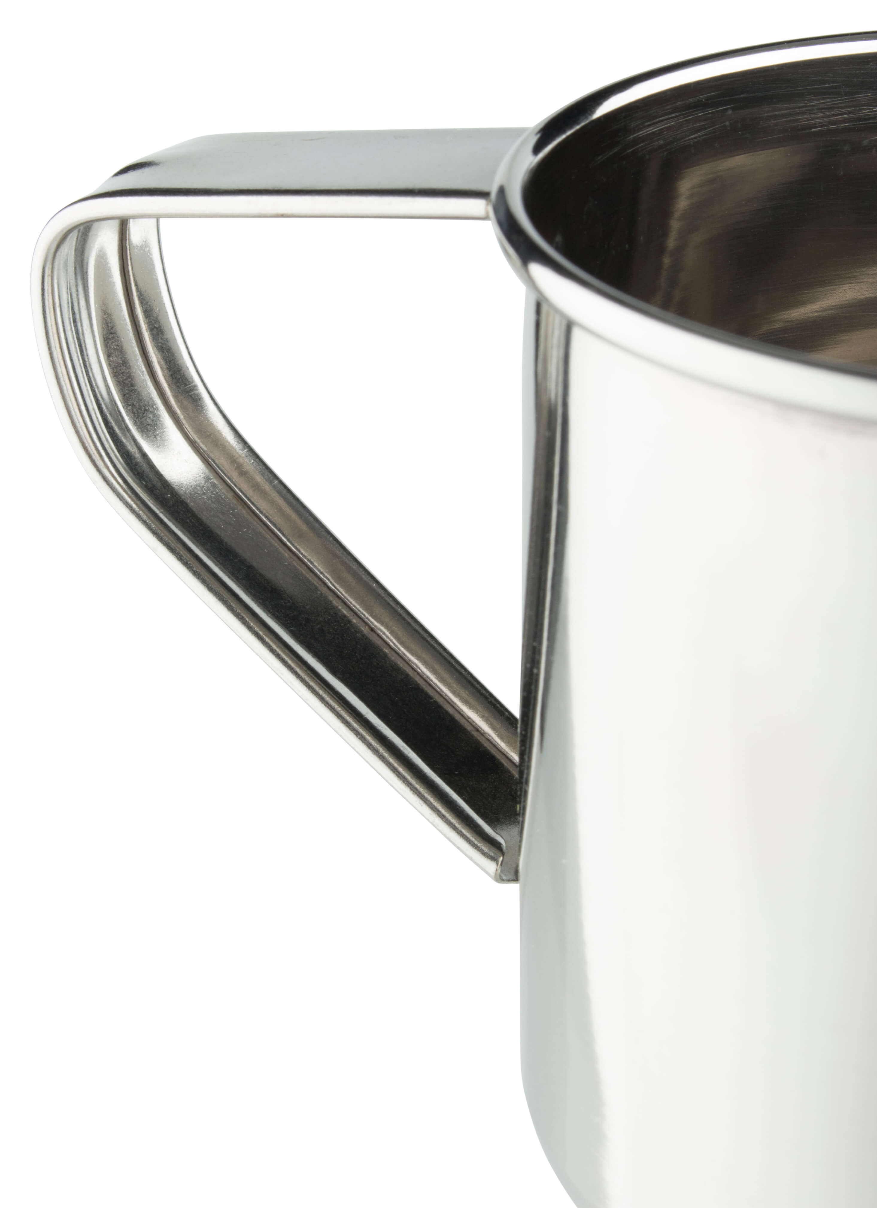 Mug with handle, stainless steel polished,silver coloured -390ml