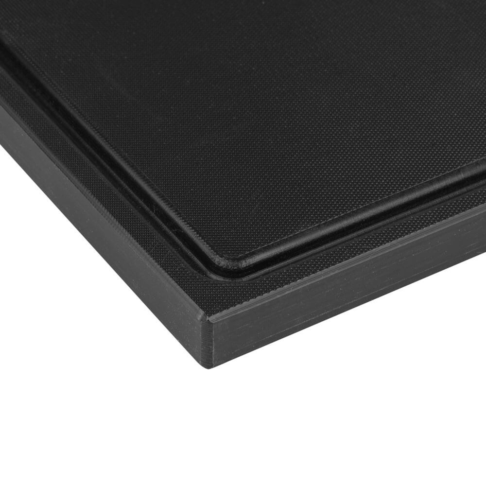 Cutting board with juice groove, HDPE black, Prime Bar - 30x20x2cm Cutting board with juice groove, HDPE black, Prime Bar - 30x20x2cm