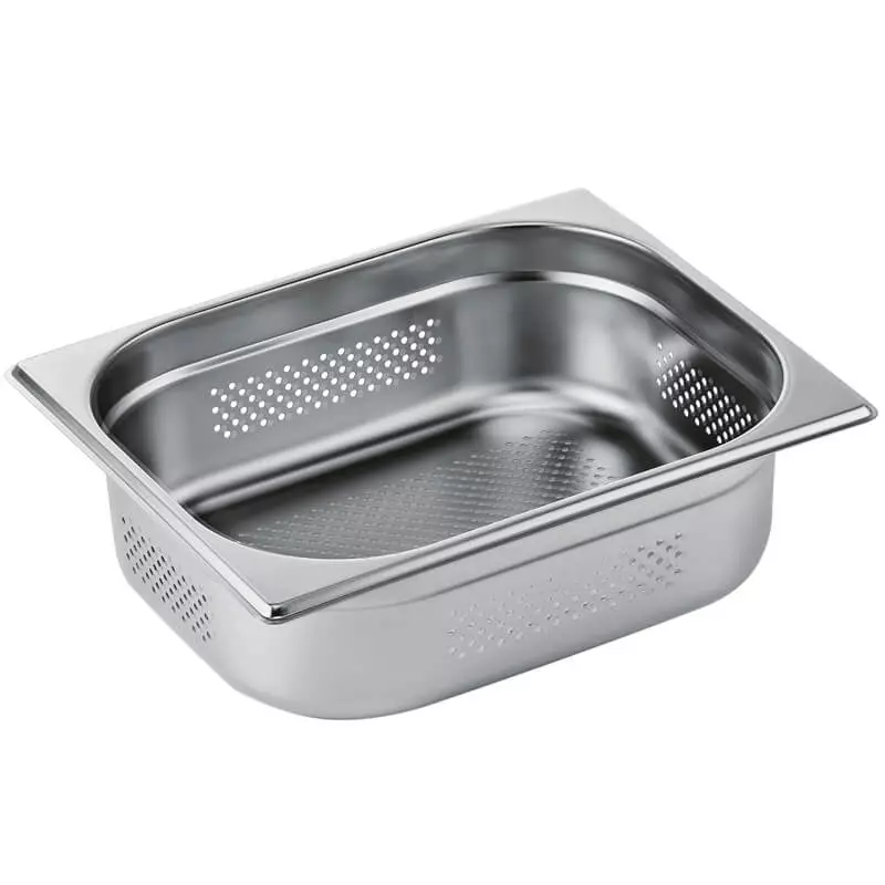 Gastronomy-standard container pierced 100mm depth - st. steel (1/2) Gastronomy-standard container pierced 100mm depth - st. steel (1/2)