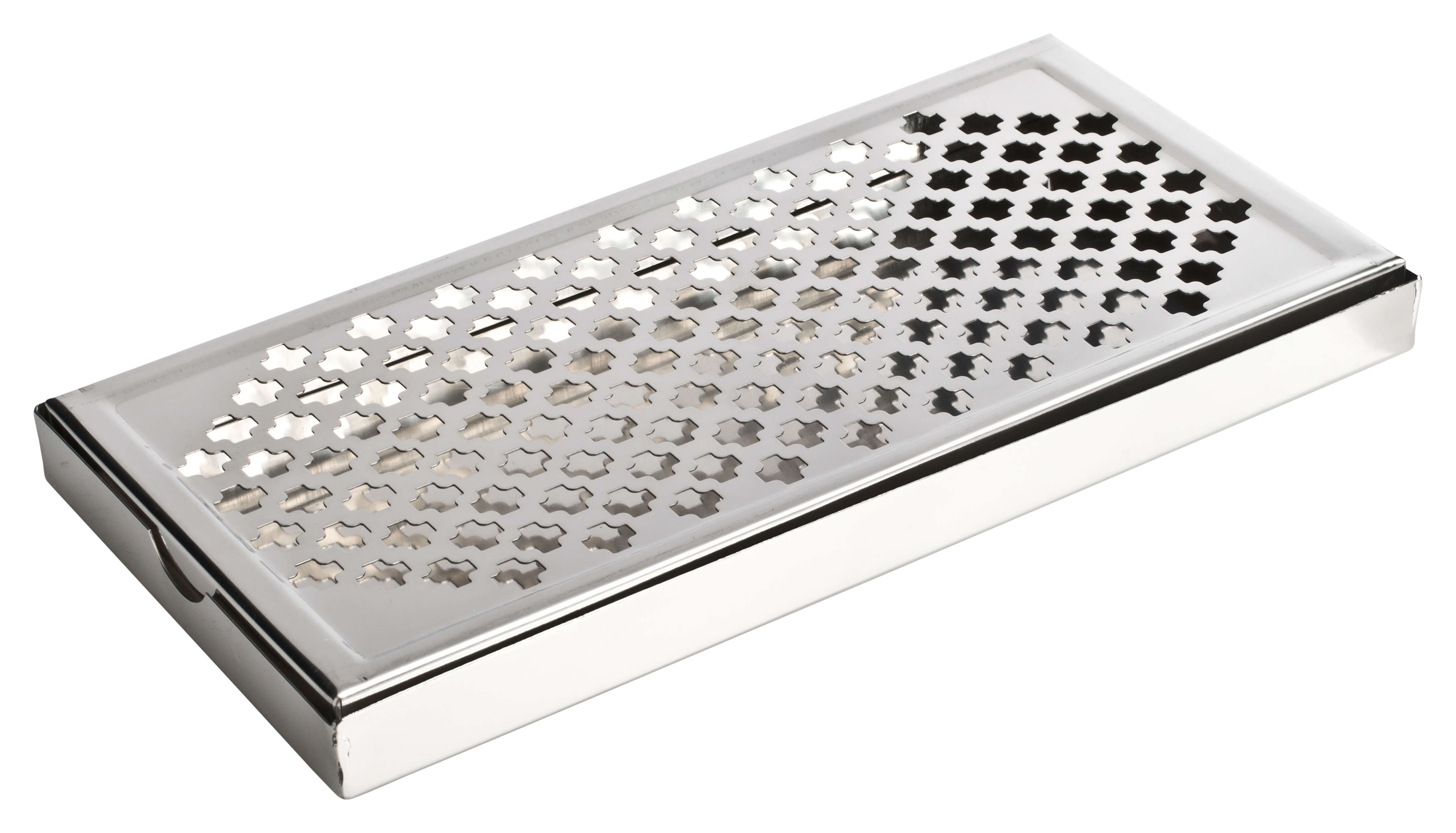 Drip Tray, rectangular, cross pattern - stainless steel