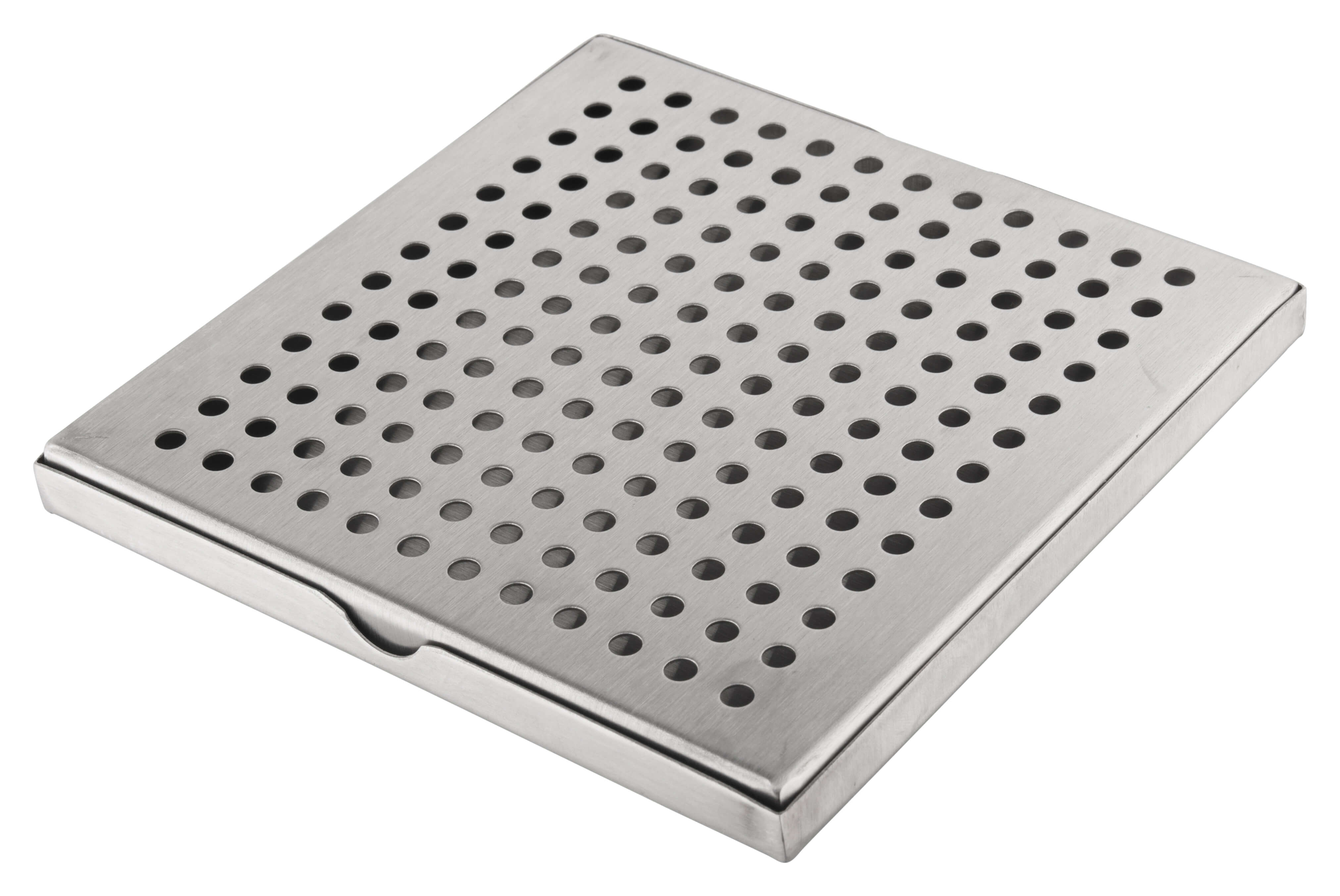 Drip Tray, stainless steel, round perforation, Prime Bar - 14x14x1cm