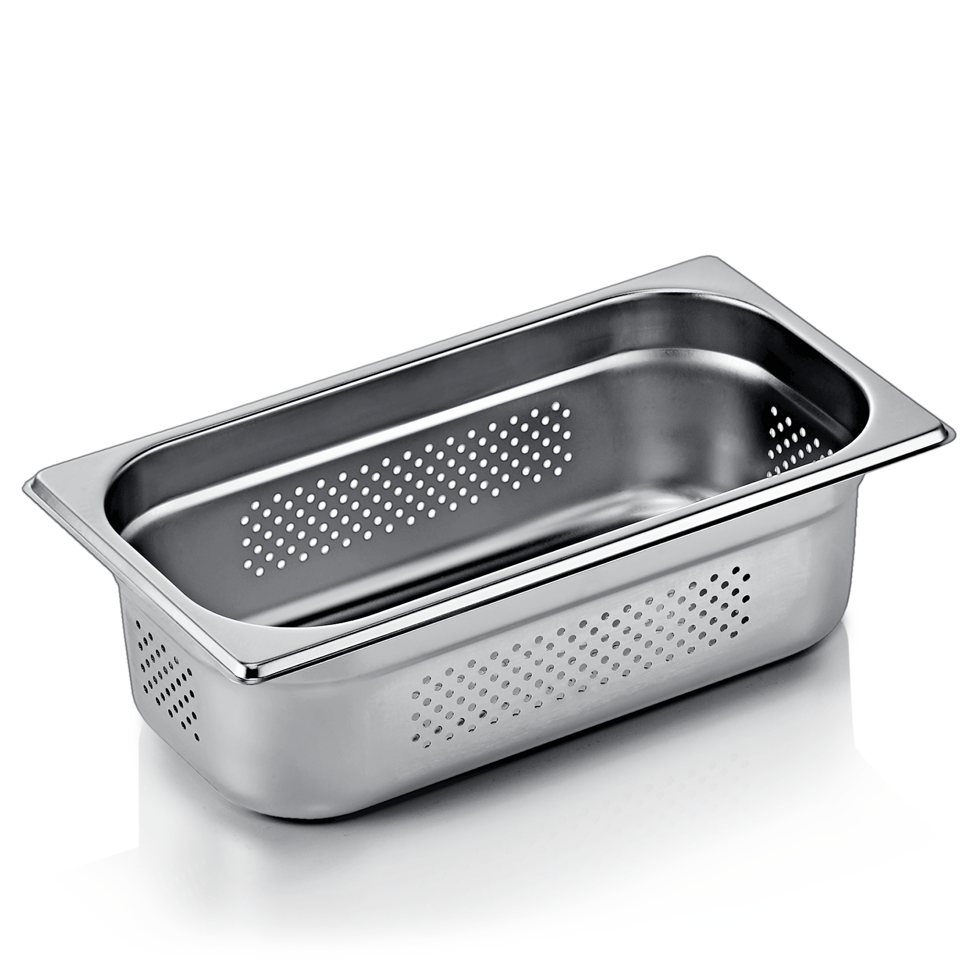 GN 1/3 container, side & bottom perforated, CNS, GN ESSENTIALS - 10cm (6 pcs.)