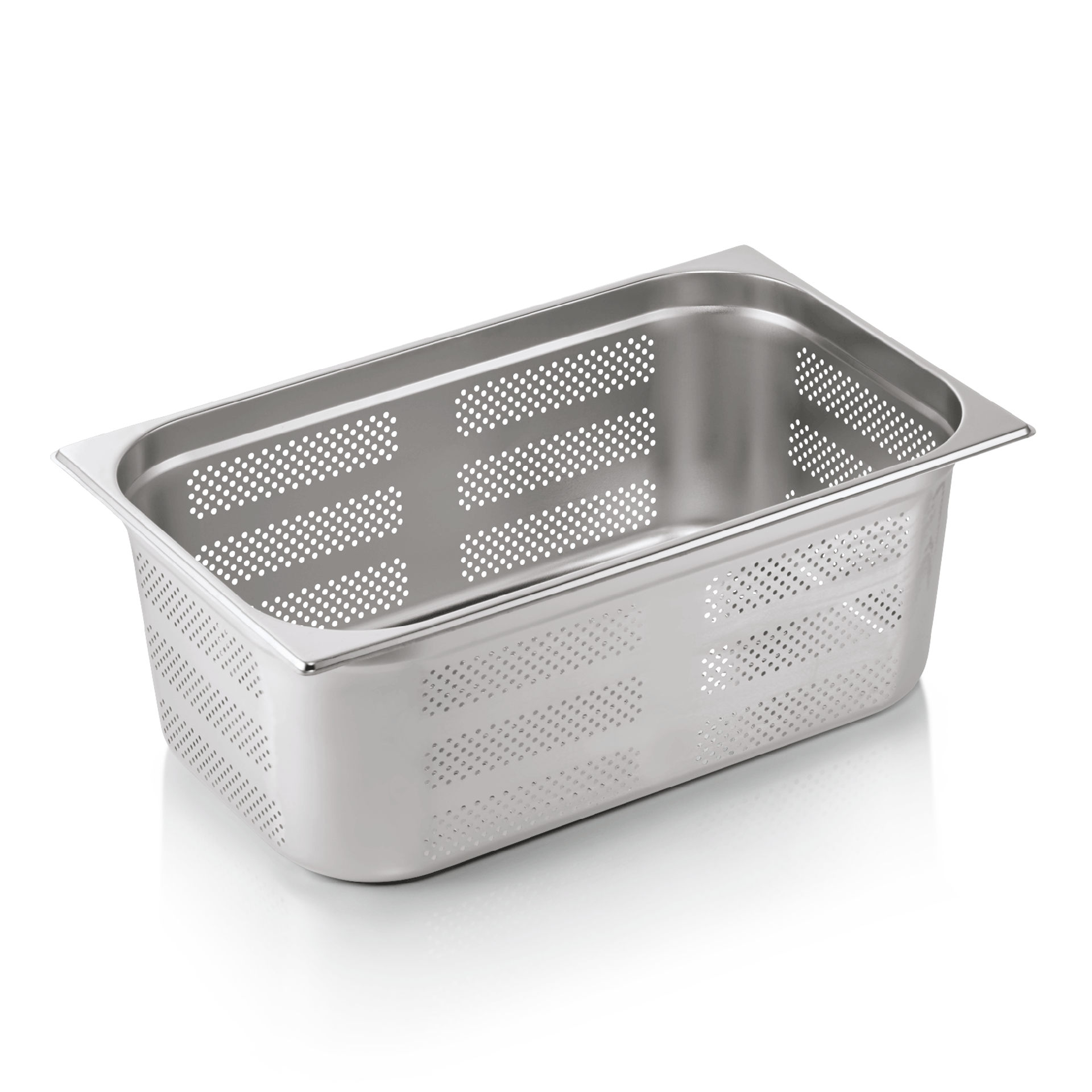 GN 1/1 container, side & bottom perforated, CNS, GN ESSENTIALS - 20cm (6 pcs.)