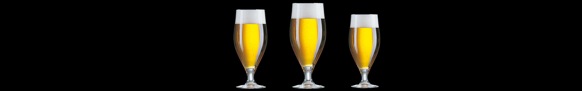 Beer glasses from the Cervoise series by Arcoroc in several sizes.