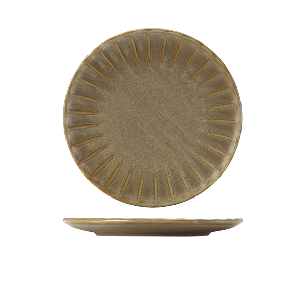 Coupe plate Terra Matt Grey wave structure – 26 cm (6 pcs.)