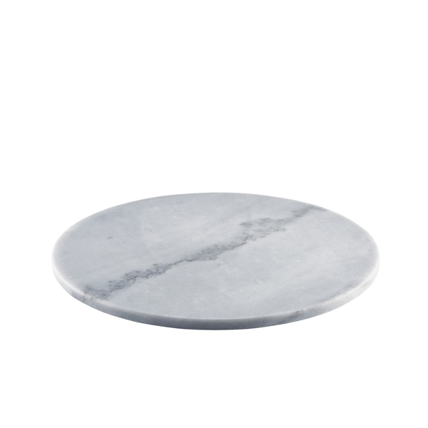 Round marble serving plate grey - 33cm