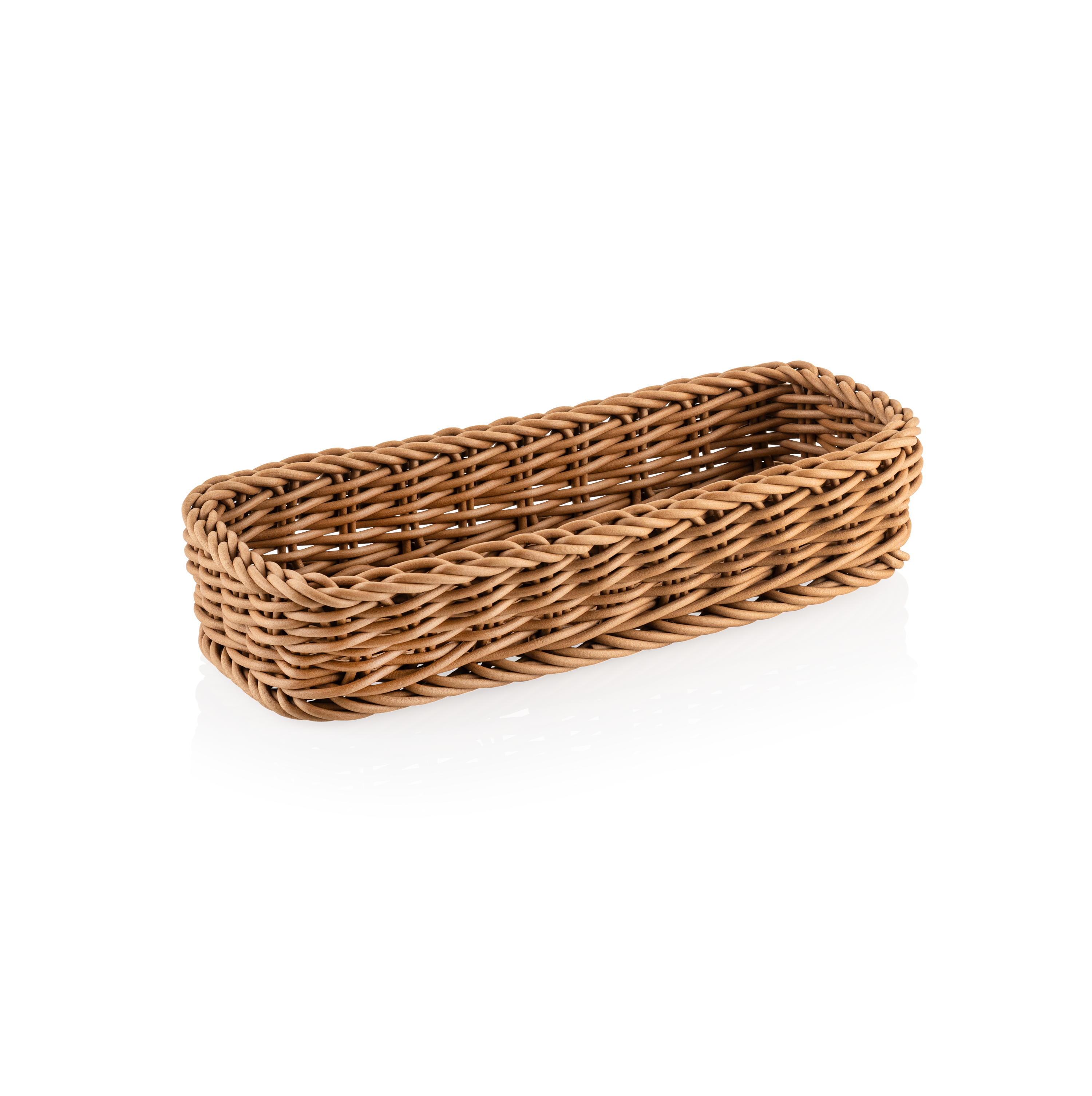 Cutlery basket, polypropylene, brown - 27x10x5 cm