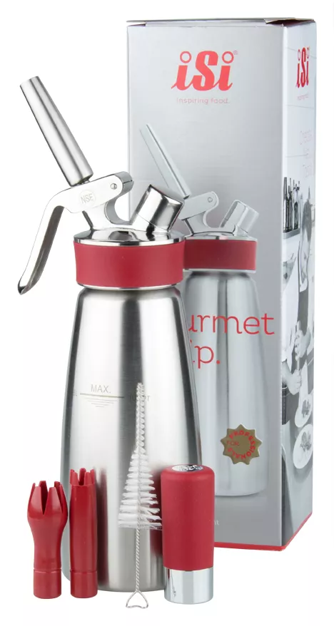 iSi cream siphon "Gourmet Whip PLUS", stainless steel - 0,5l iSi cream siphon "Gourmet Whip PLUS", stainless steel - 0,5l