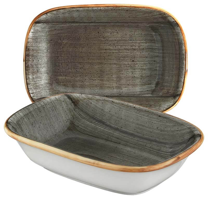 Bonna Aura Space Gourmet Deep rectangular plate 17x11,5cm grey - 12 pcs.
