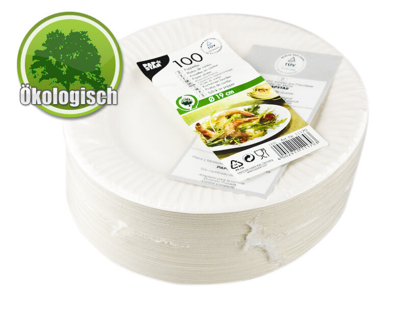 Ecological paper plates - 19cm (100pcs.)