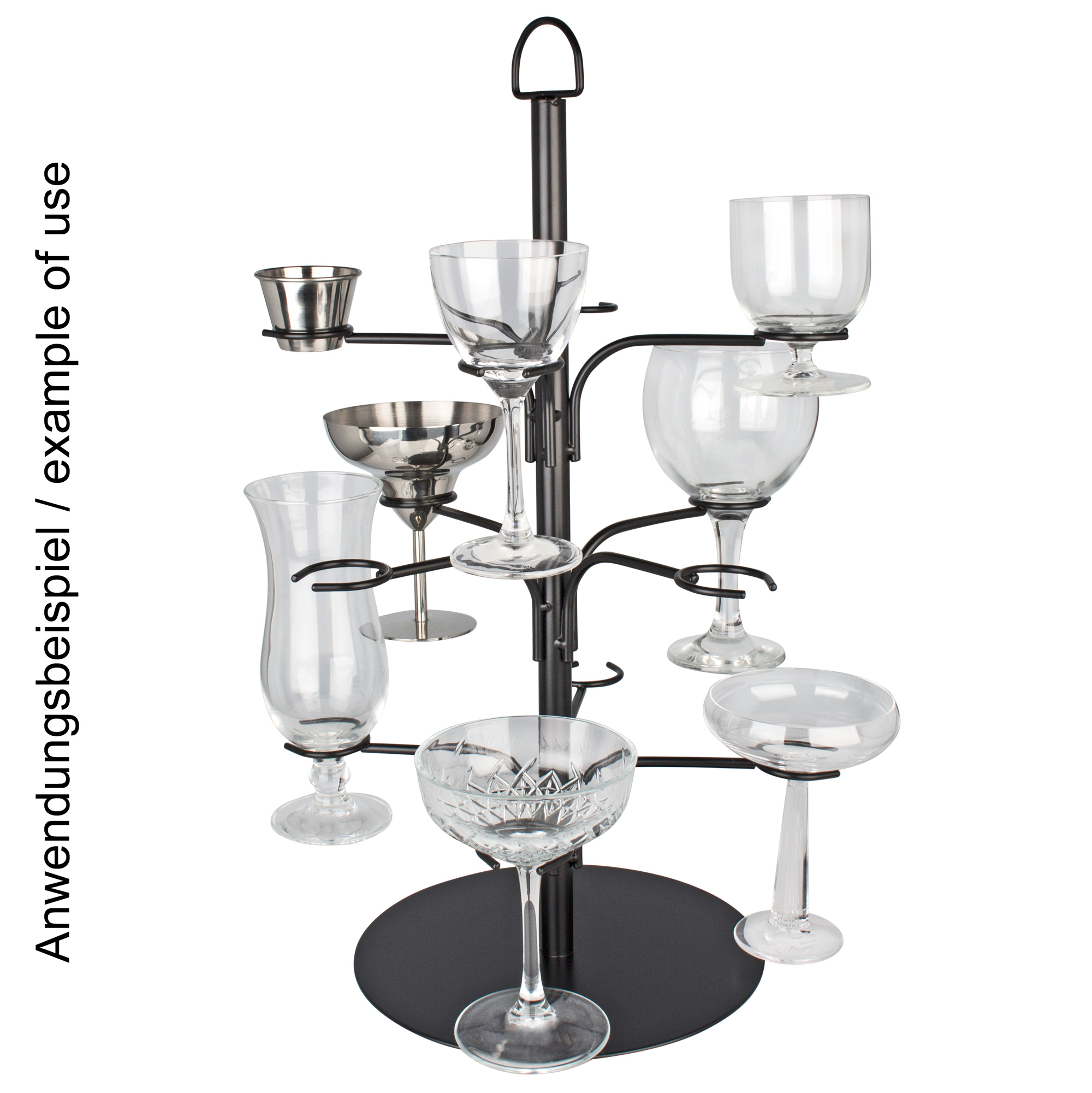 Cocktail tree for 12 glasses - black