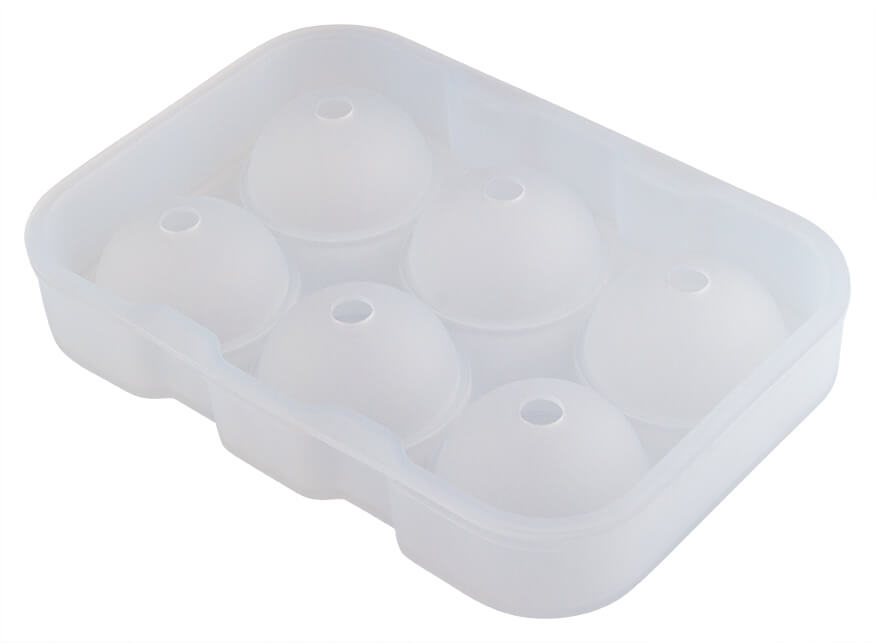Ice cube mold, silicone - 6 balls (4,5cm)