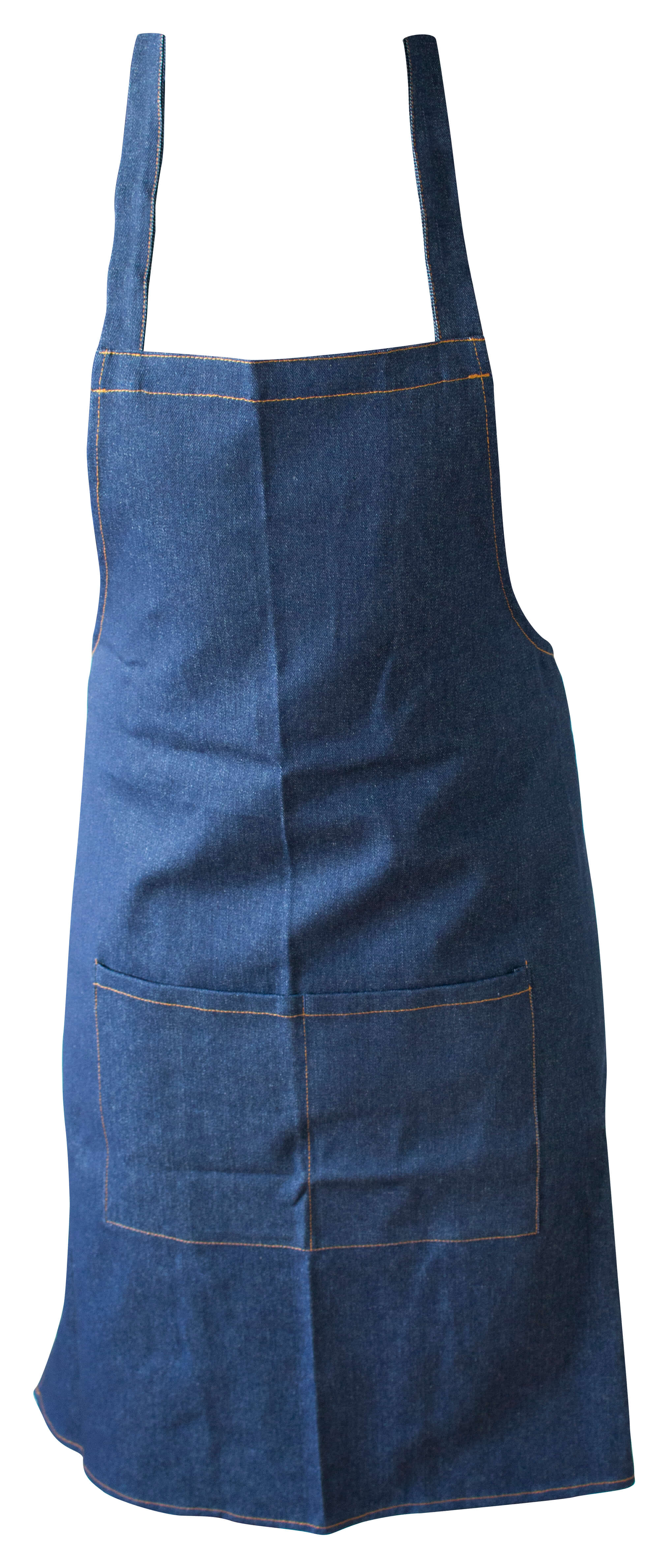 Bib apron, Jeans, 90x70cm - dark blue