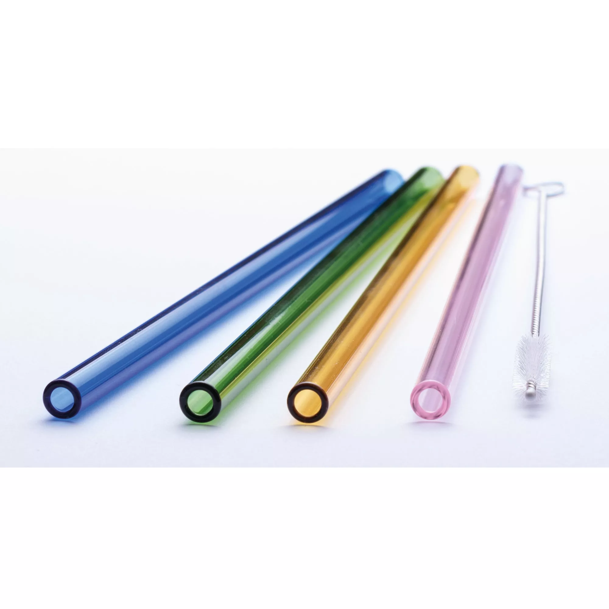 Glass drinking straws (8x200mm) - various colors (50 pcs. + 3 brushes) Glass drinking straws (8x200mm) - various colors (50 pcs. + 3 brushes)