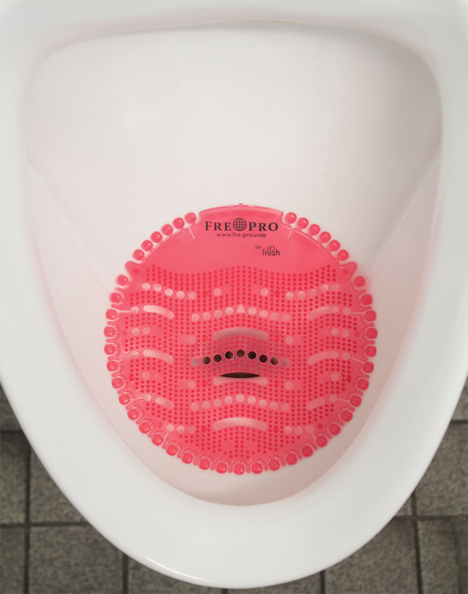 Mesh guard for urinals, red - fragrance: kiwi-grapefruit (1 pc.)