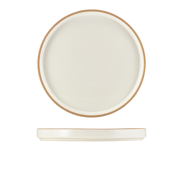 Presentation plate Kava white stoneware – 25 cm (6 pcs.)