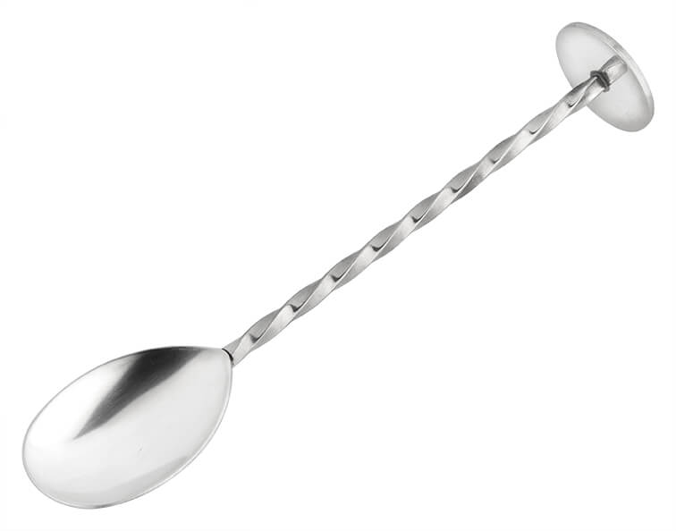 G&T bar spoon with Disc, twisted, stainless steel - 15cm