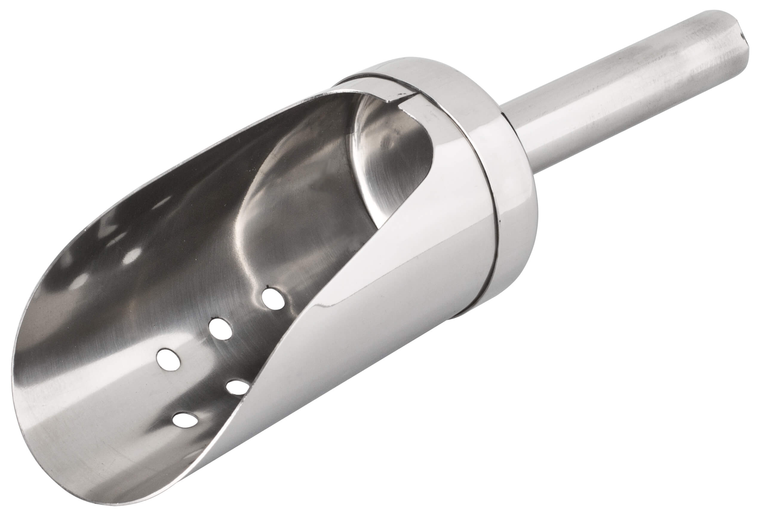 Ice scoop - stainless steel, punched