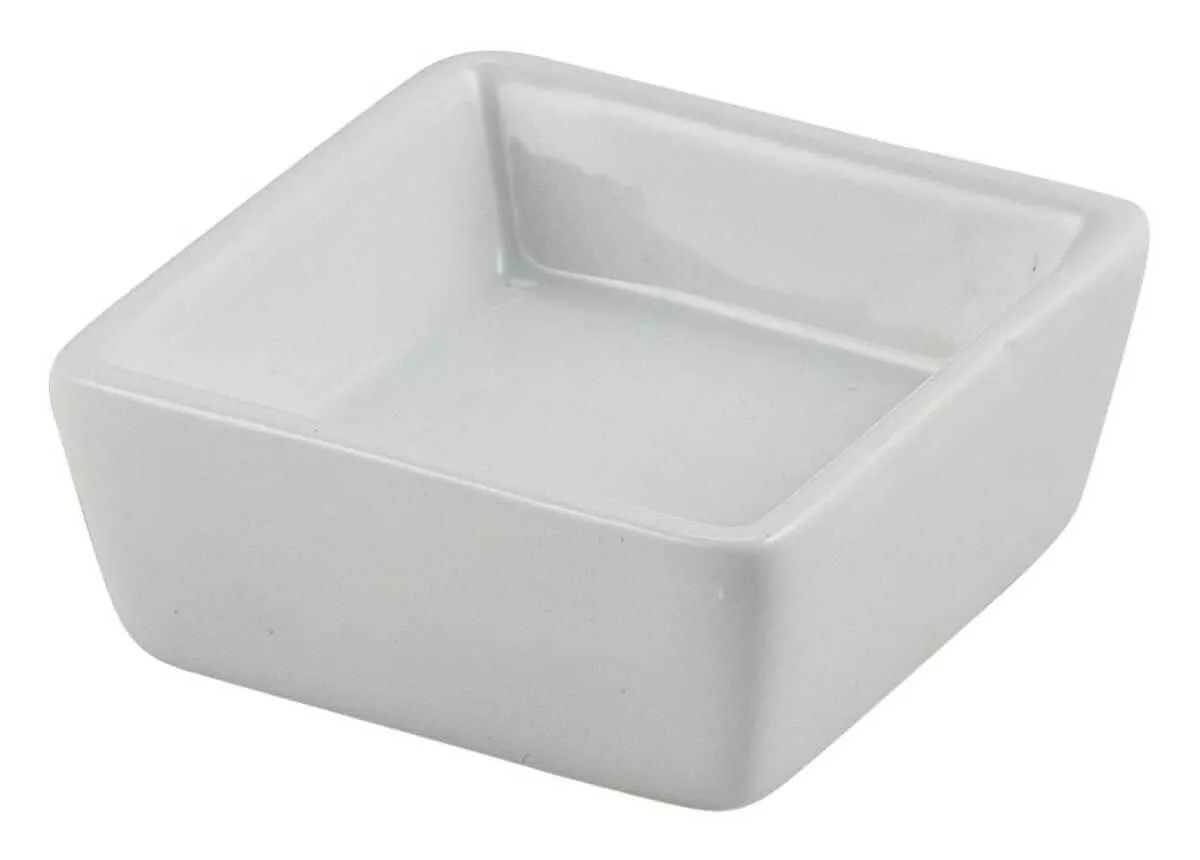 Porcelain bowl, square - 6,4x6,4x2,5cm (12 pcs.) Porcelain bowl, square - 6,4x6,4x2,5cm (12 pcs.)