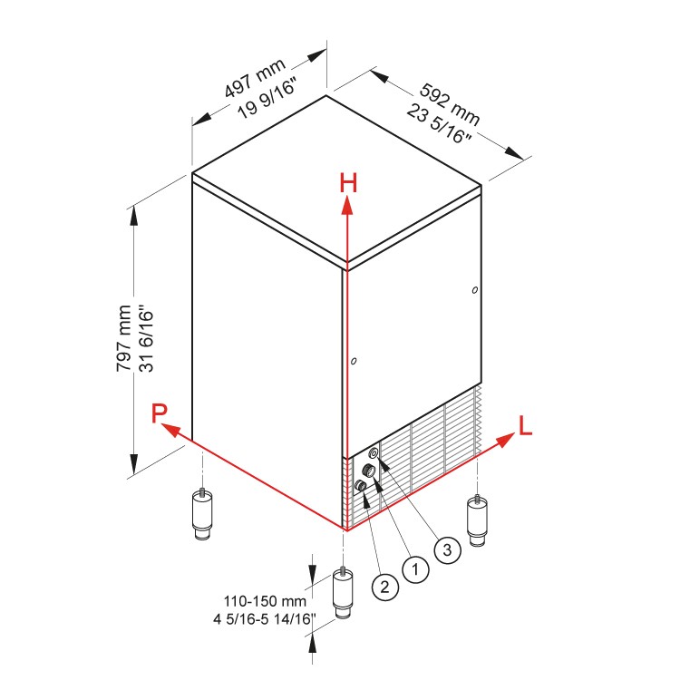 Brema Ice Cube Maker CB Series 425A HC B-QUBE DP - Cubes (48 kg) Brema Ice Cube Maker CB Series 425A HC B-QUBE DP - Cubes (48 kg)