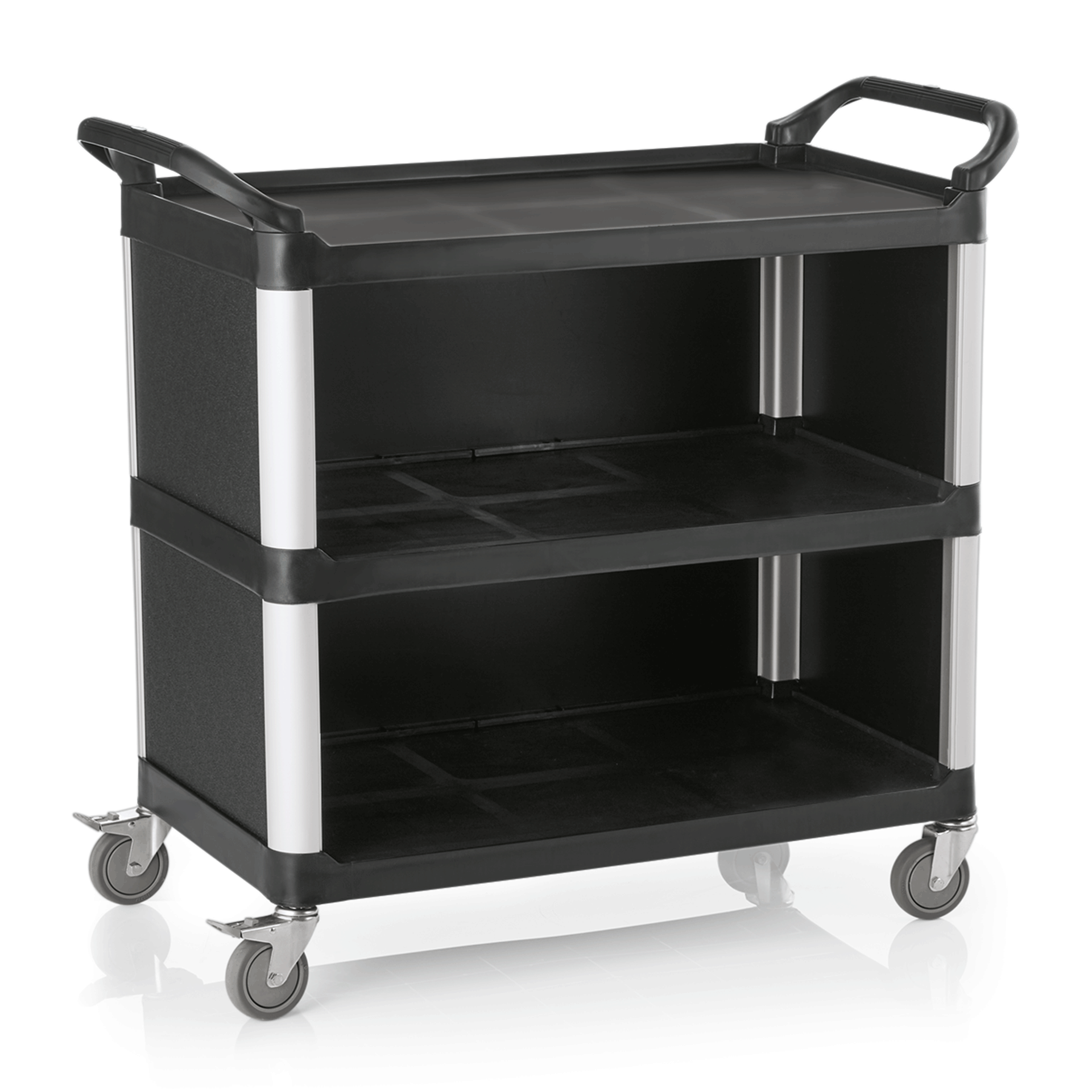 Serving trolley with 3 shelves - aluminum, polypropylene (103,5x50,5x95,5cm) Serving trolley with 3 shelves - aluminum, polypropylene (103,5x50,5x95,5cm)