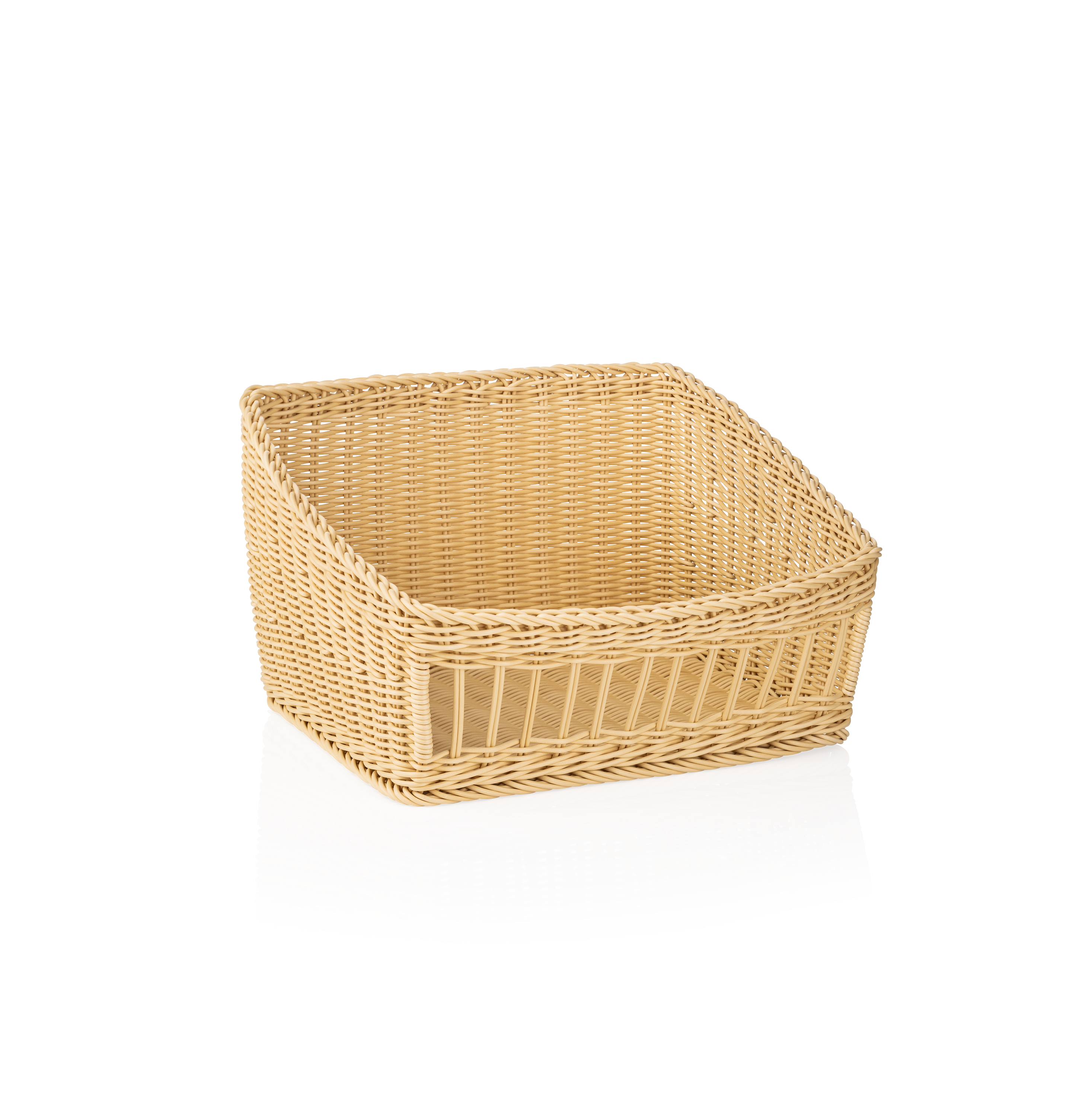 Basket polypropylene light beige - 45x40x16/27cm Basket polypropylene light beige - 45x40x16/27cm