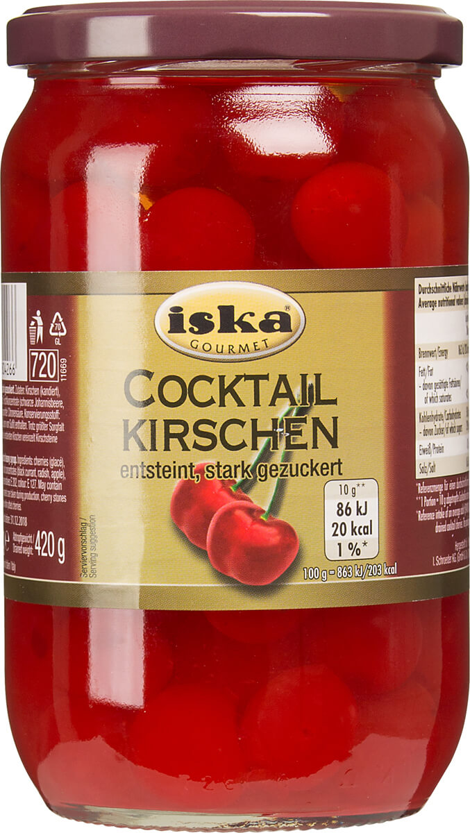 Cocktail Cherries, pitted (770g)