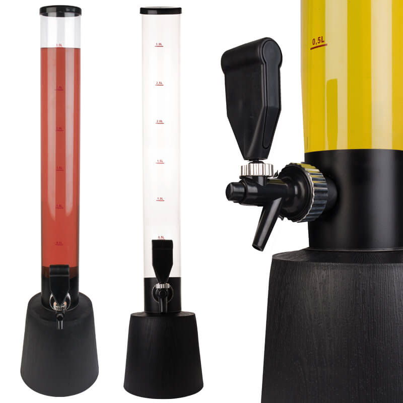 Beer tower / drink dispenser with tap - 3 liters