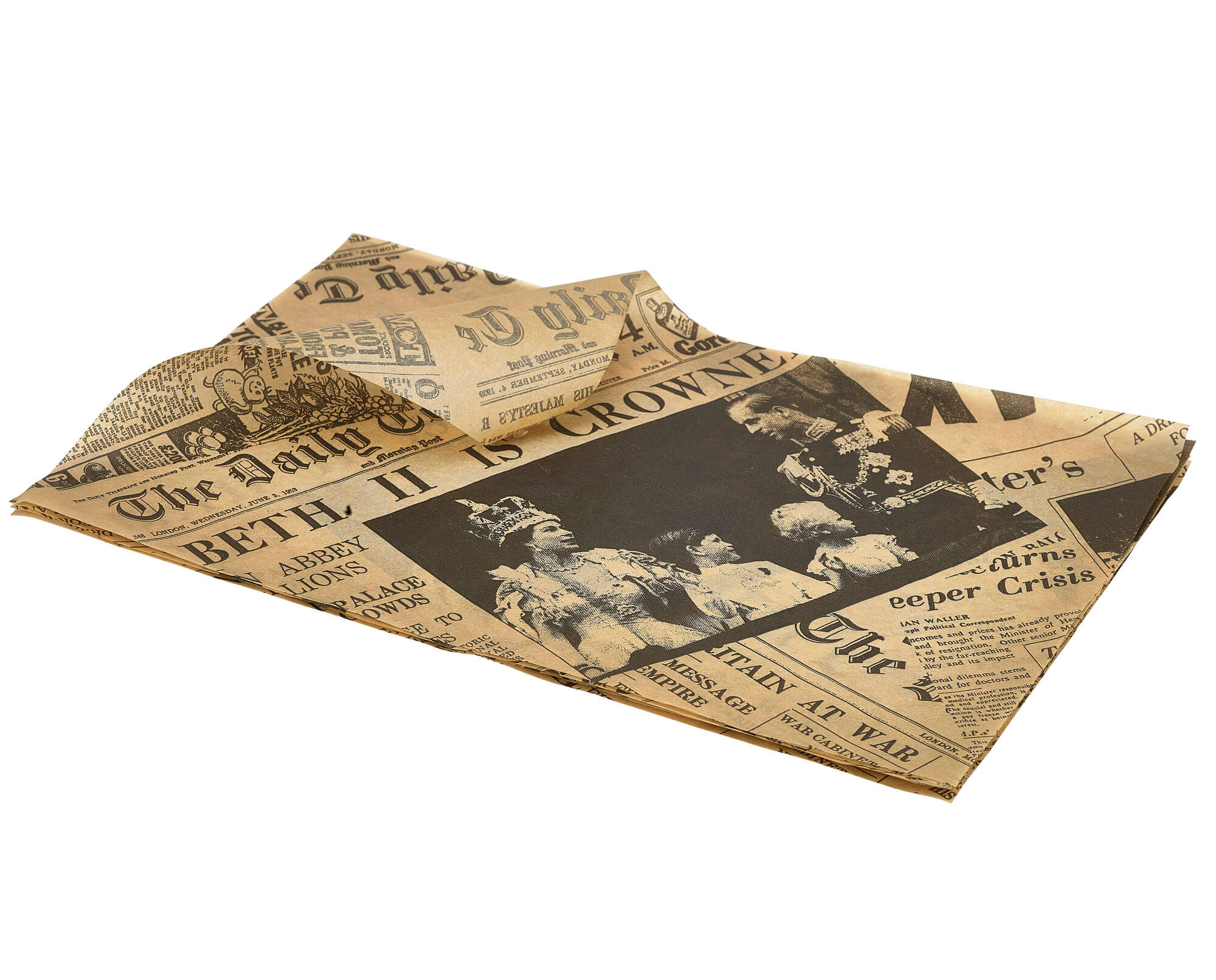 Grease-proof paper, Newspaper brown - 35x25cm (1000 pcs.)