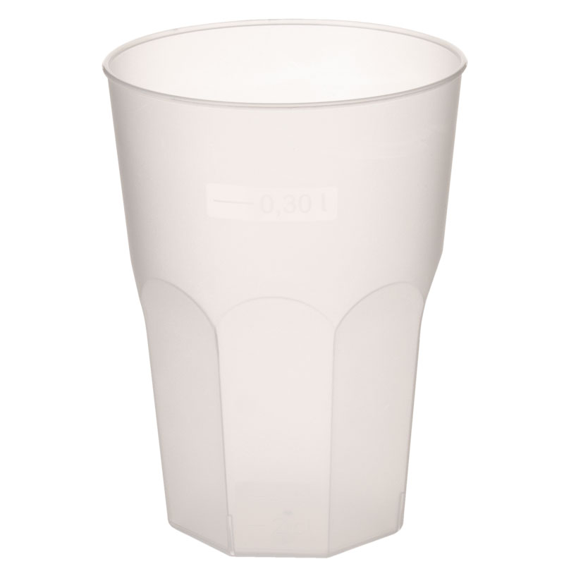 Plastic cups re-usable, light, polypropylene, frosted - 420ml, 2cl/4cl/0,3l CM (20 pcs.)
