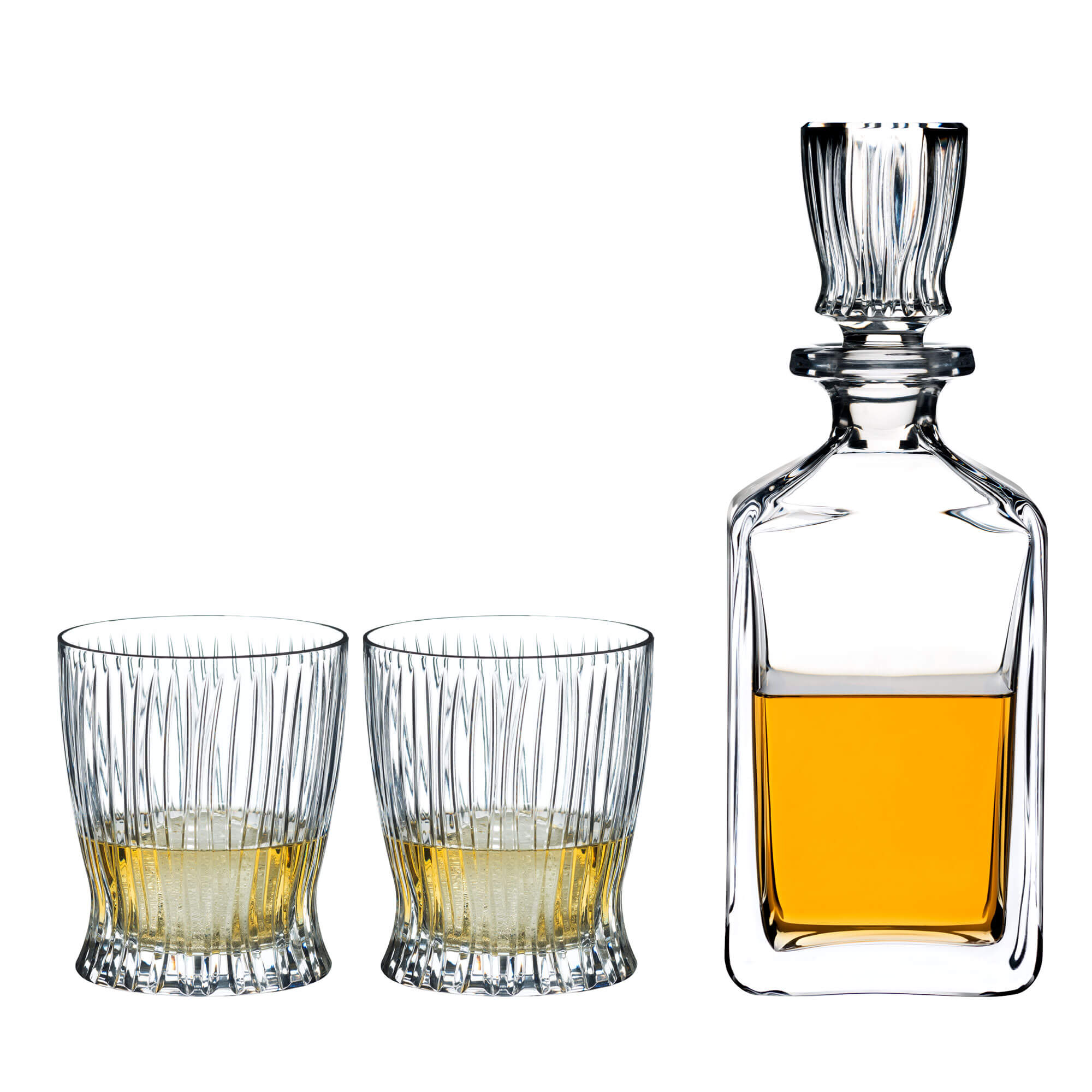 Whisky set Fire, Riedel - 2 tumblers + whisky decanter