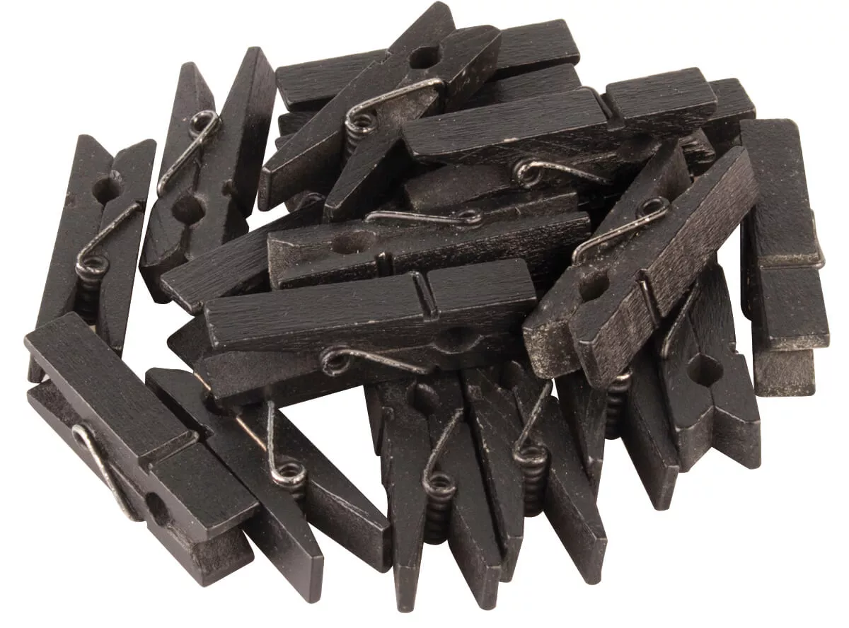 Mini clothes peg / glass flag, black - 35mm (20 pcs.) Mini clothes peg / glass flag, black - 35mm (20 pcs.)