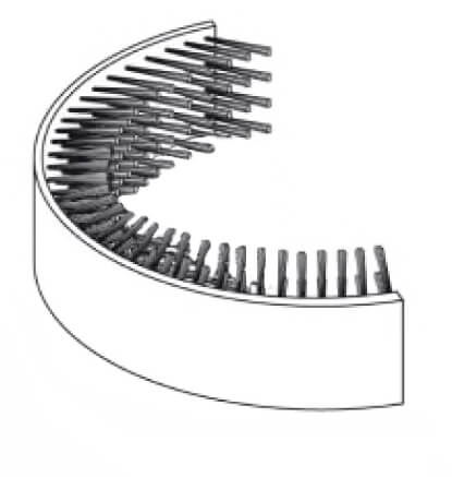 Outer rim brush for aluminium suffuser