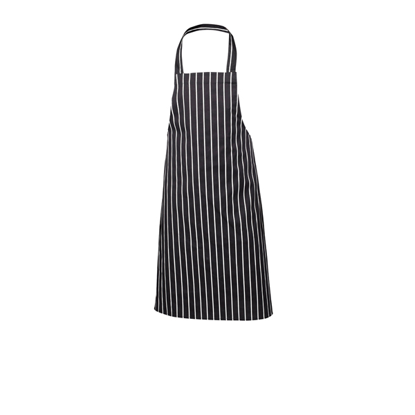 Butchers stripe bib apron, cotton, 70x100cm - navy