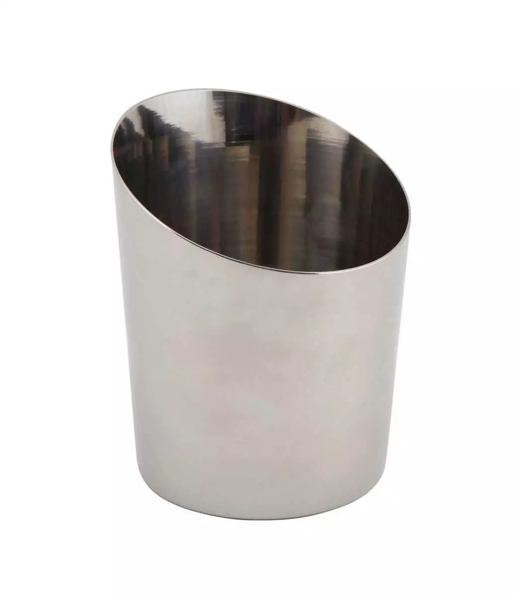 Stainless steel cup, bevel cut - polished (11,6cm) Stainless steel cup, bevel cut - polished (11,6cm)