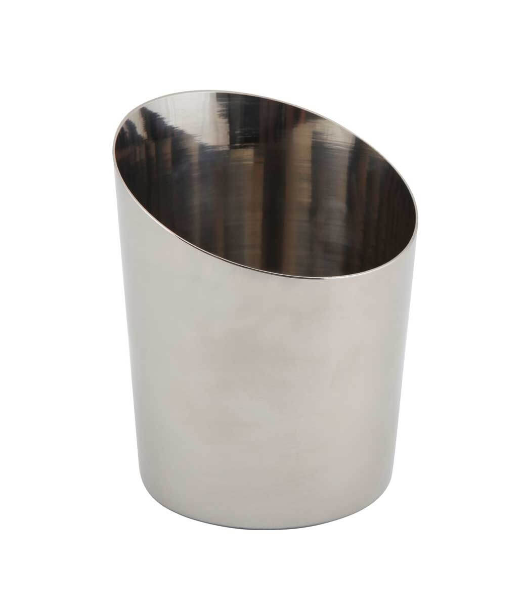 Stainless steel cup, bevel cut - polished (11,6cm)