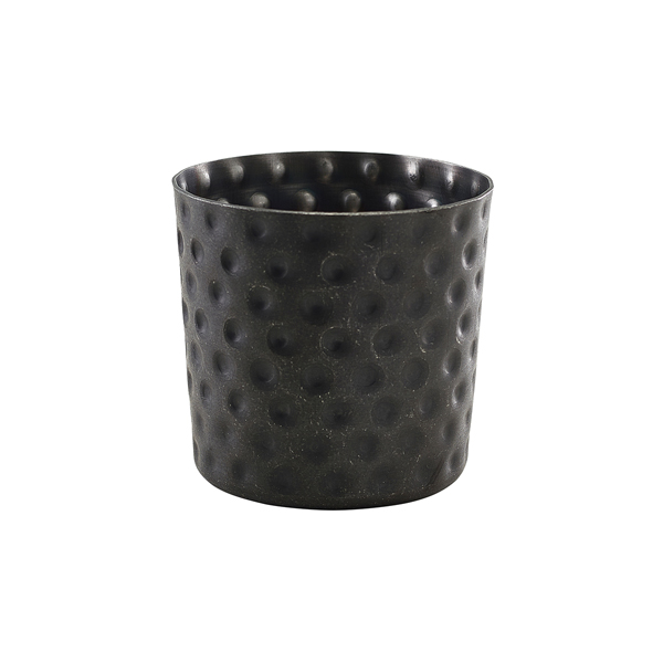 Serving Cup stainless steel hammered vintage black - 8,5x8,5cm/400ml (12 pcs.) Serving Cup stainless steel hammered vintage black - 8,5x8,5cm/400ml (12 pcs.)
