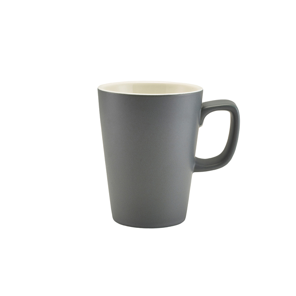 Latte mug porcelain matte gray – 340 ml (6 pcs.)