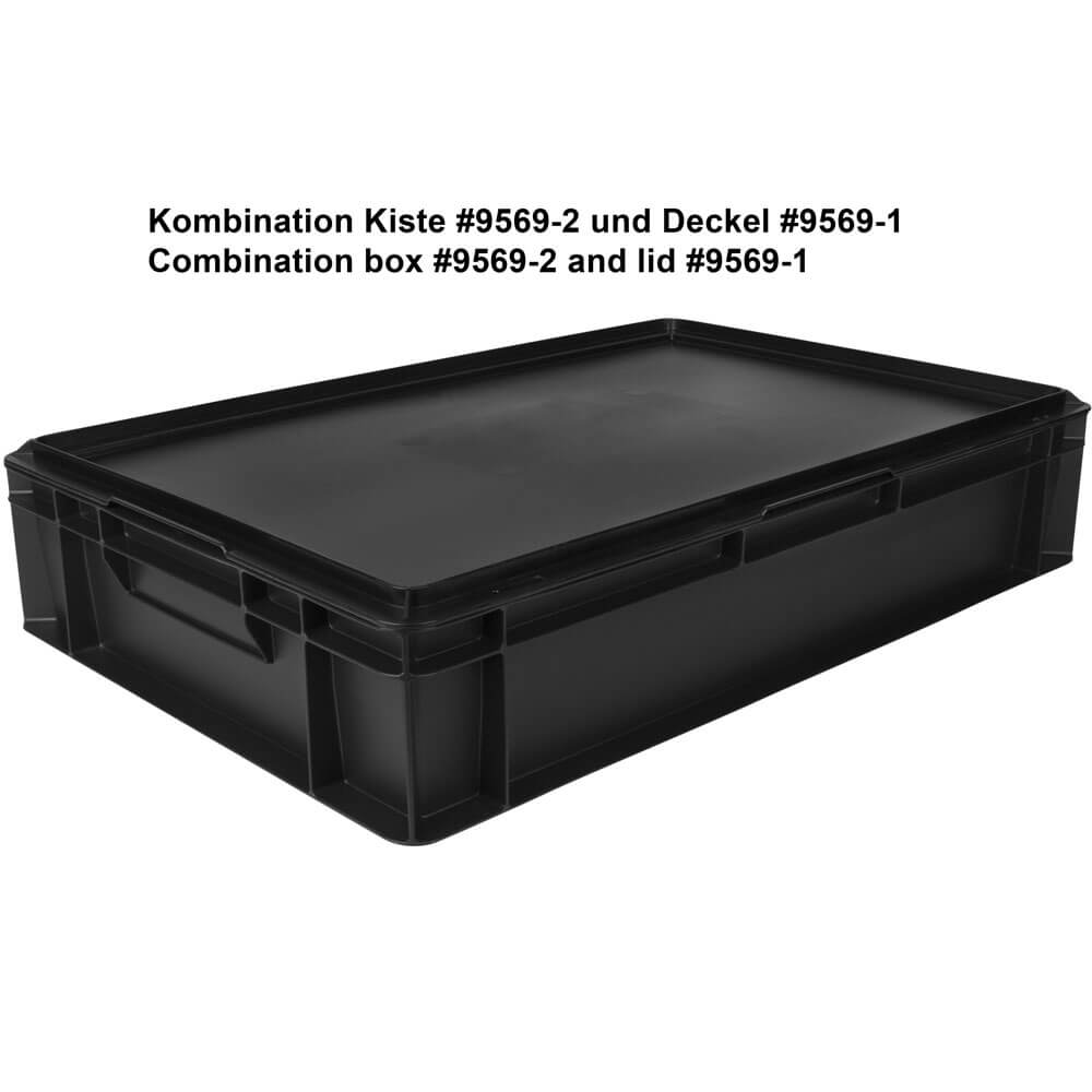 Transport box Euronorm black - 60x40x12cm