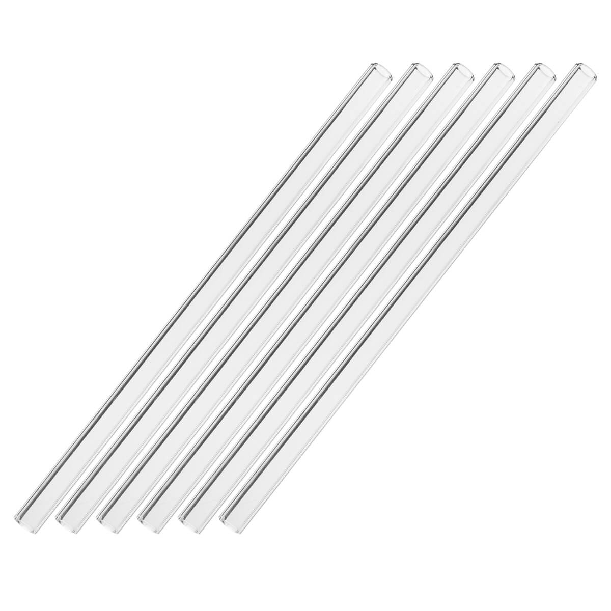 Glass drinking straws 200x10mm (6 pcs. + cleaning brush)