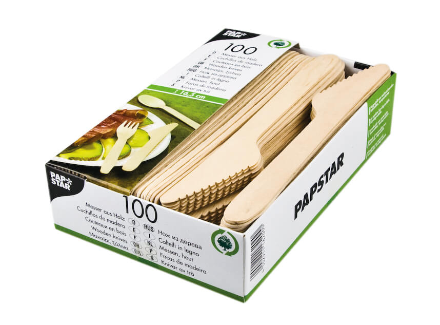 Ecological wooden knives - 2,3 x 16,5cm (100pcs.)