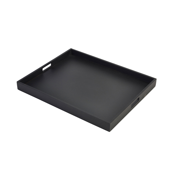 Butlers tray, acacia wood black - 53,5x42,5x4,5cm