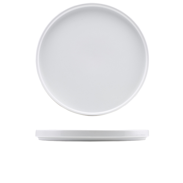 Presentation plate with low rim white porcelain – 30 cm (4 pcs.)