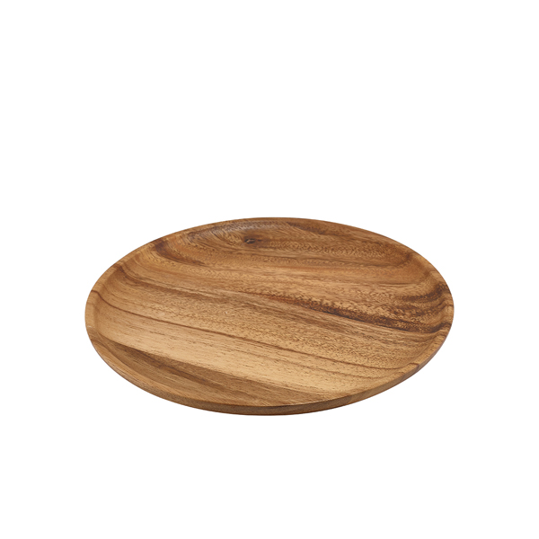 Round Serving Plate, Acacia Wood - 26cm Round Serving Plate, Acacia Wood - 26cm