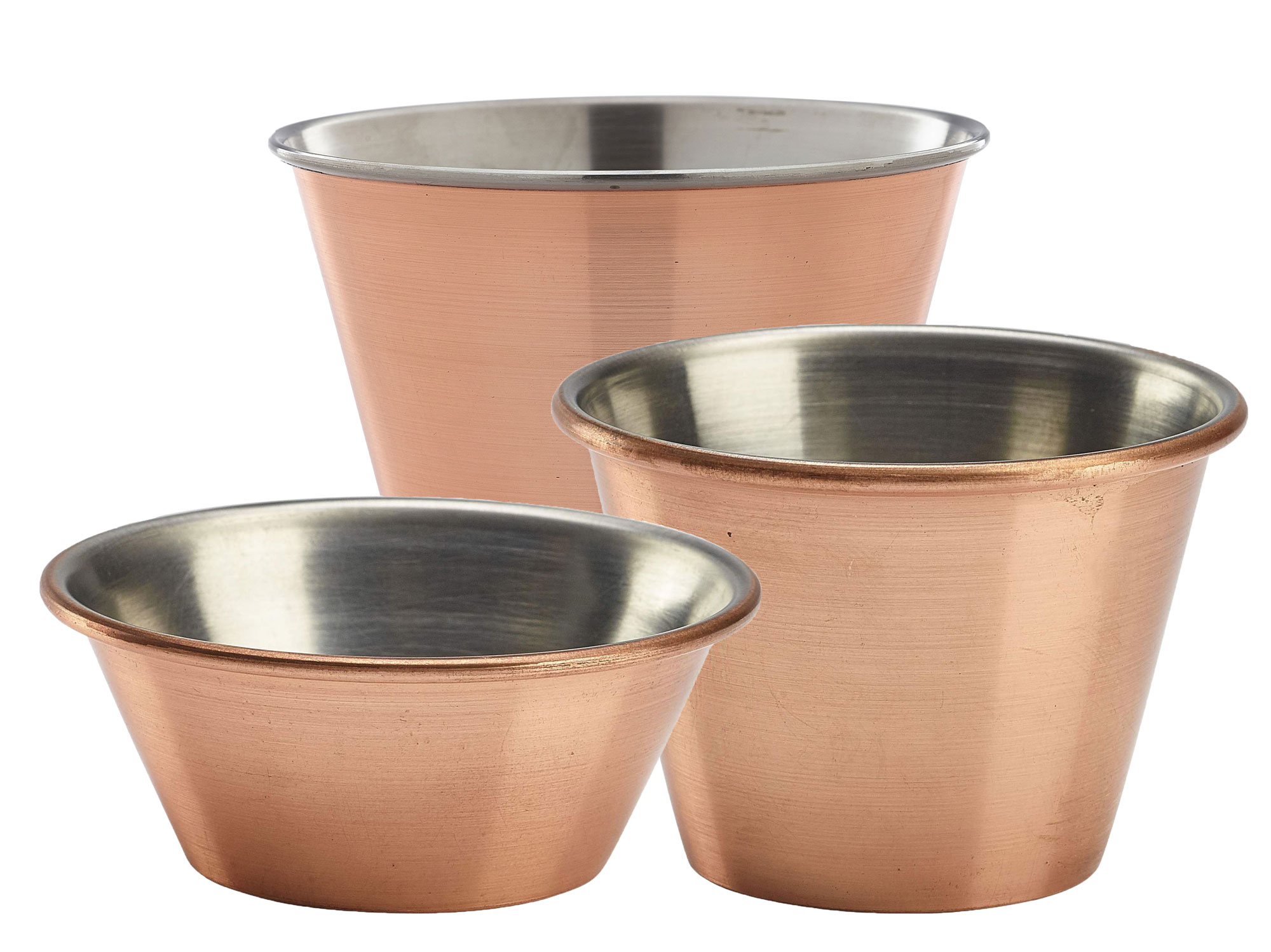 Ramekin with rolled edge, stainless steel copper-colored - various colors