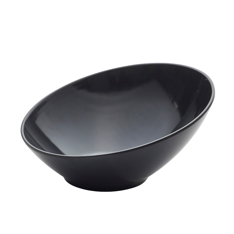 Slanted Buffet Bowl, Black Melamine - 21cm Slanted Buffet Bowl, Black Melamine - 21cm